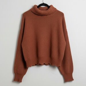 FAVLUX Rust Turtleneck Sweater